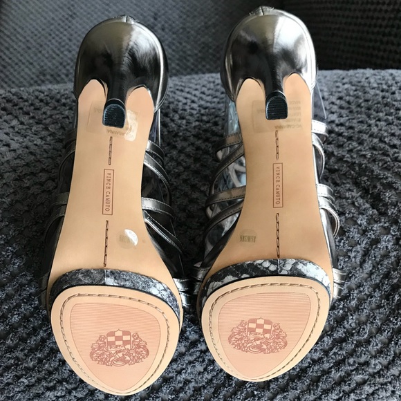 Vince Camuto Steel Metallic Leather Sandals - Picture 5 of 8